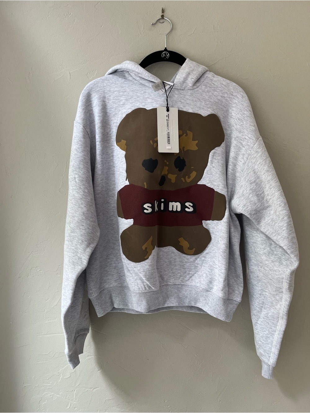 SKIMS X CACTUS PLANT FLEA MARKET HOODIE LIGHT HEATHER GREY TEDDY BEAR L